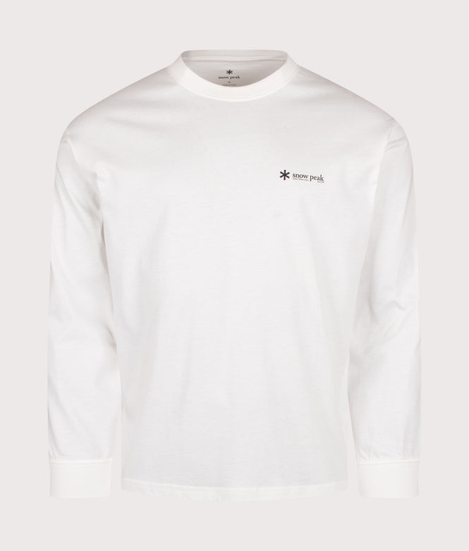 Snow Peak Relaxed Fit Long Sleeve Logo T-Shirt 002 Off White