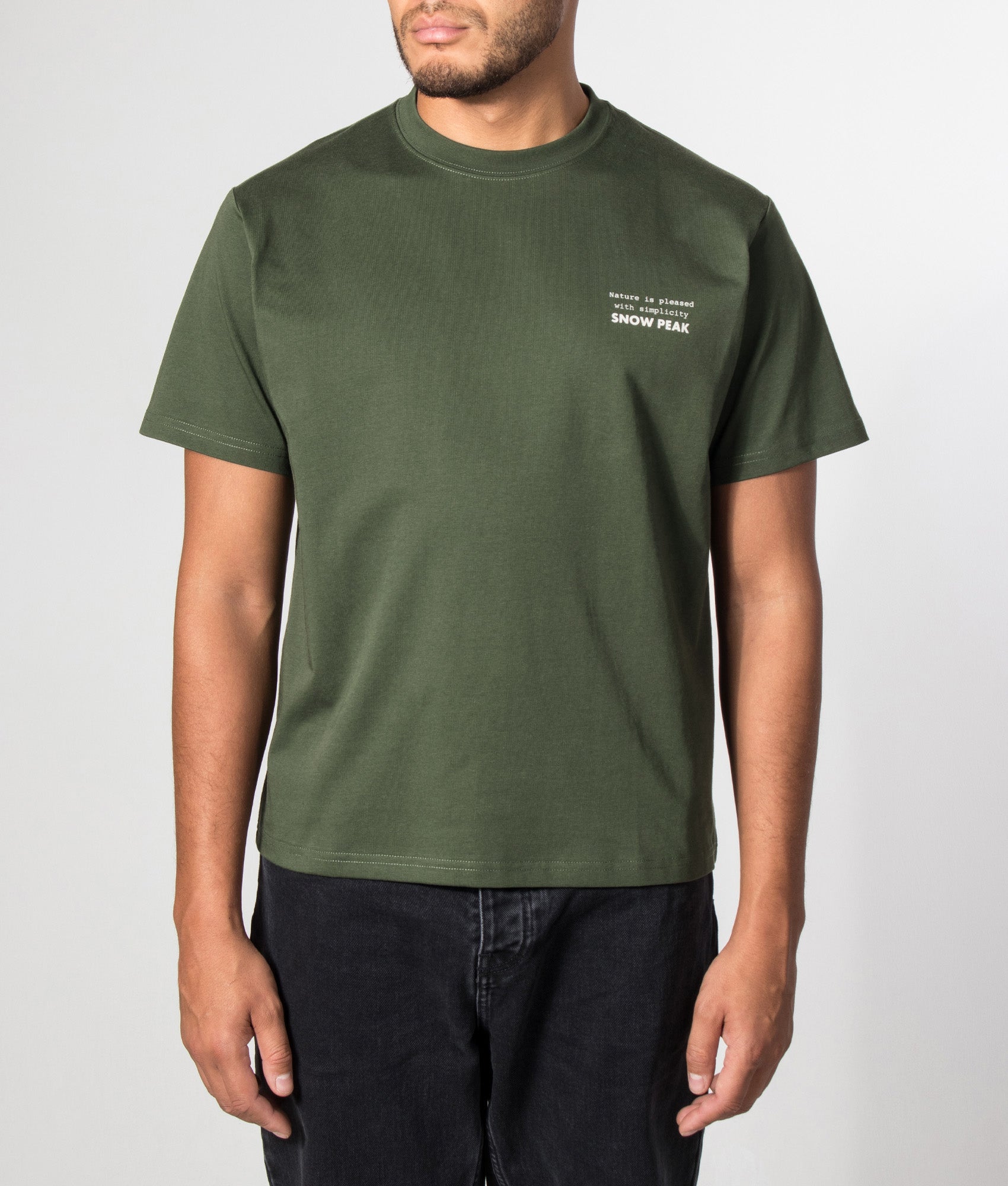 Snow Peak Relaxed Fit Elemental Balance T-Shirt 064 Dark Green