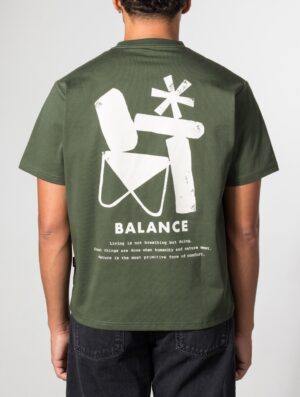 Snow Peak Relaxed Fit Elemental Balance T-Shirt 064 Dark Green