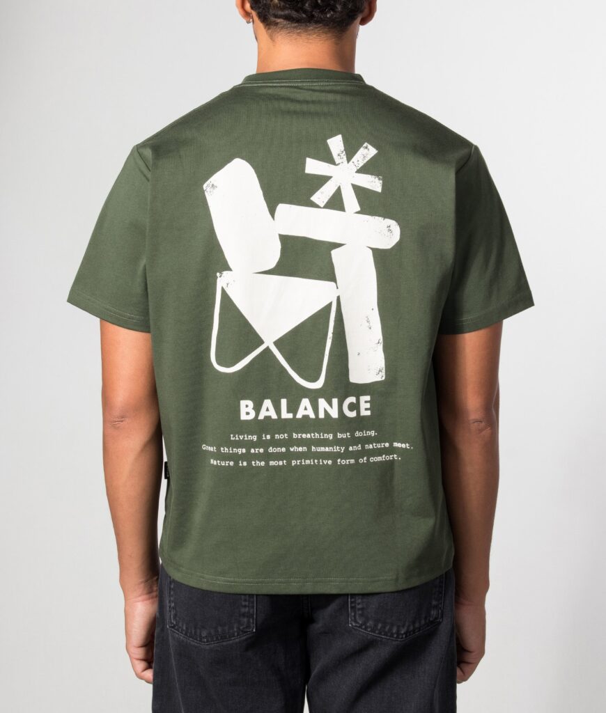Snow Peak Relaxed Fit Elemental Balance T-Shirt 064 Dark Green