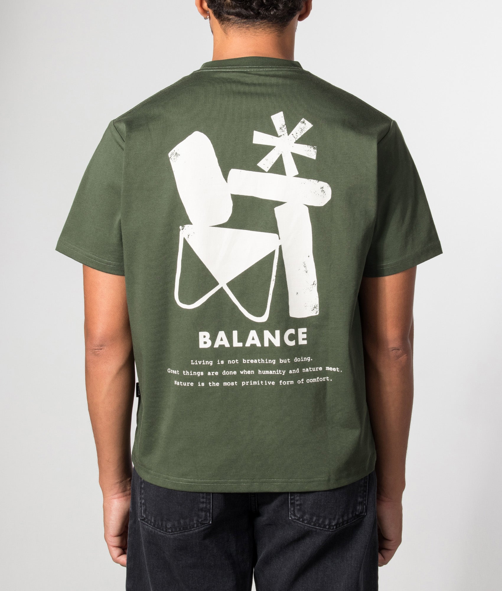 Snow Peak Relaxed Fit Elemental Balance T-Shirt 064 Dark Green