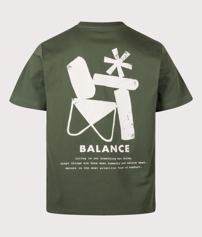 Snow Peak Relaxed Fit Elemental Balance T-Shirt 064 Dark Green
