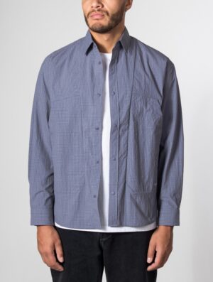 Snow Peak Relaxed Fit KASURI Ripstop Shirt 071 Light Blue