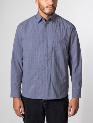 Snow Peak Relaxed Fit KASURI Ripstop Shirt 071 Light Blue
