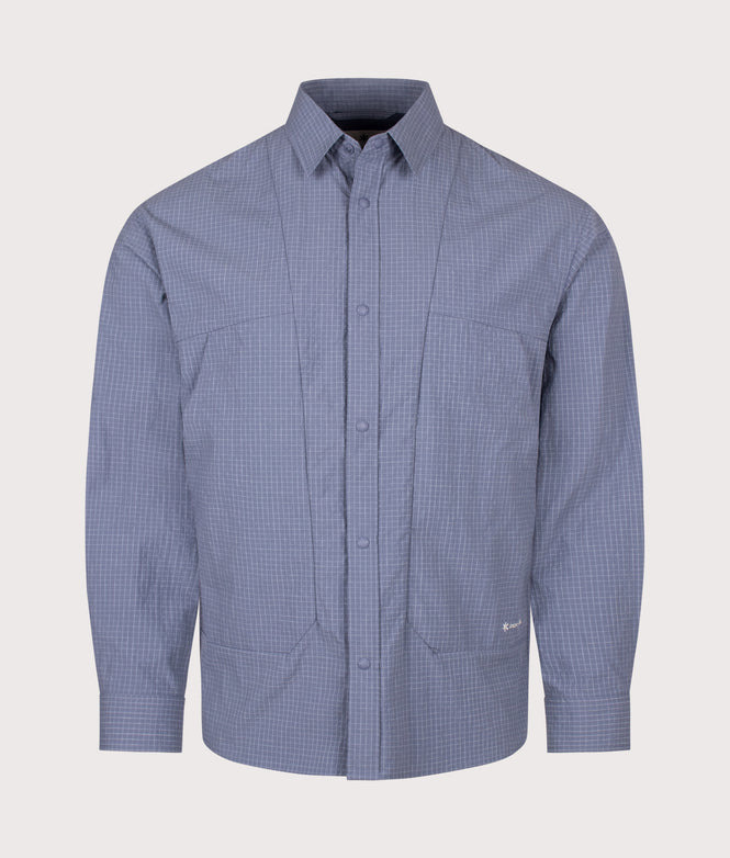 Snow Peak Relaxed Fit KASURI Ripstop Shirt 071 Light Blue
