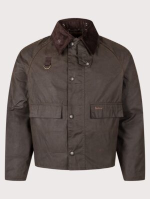 Barbour Heritage+ Cropped Spey Wax Jacket (Fits small to size) OL51 Olive