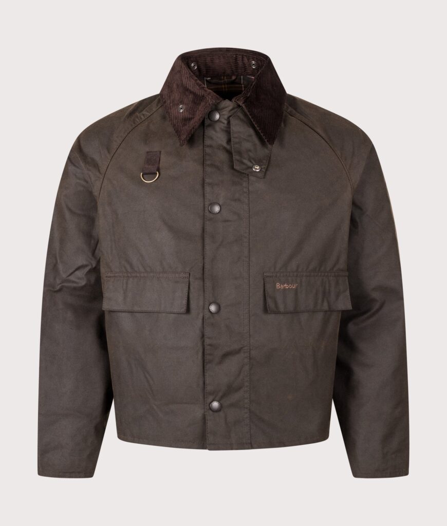 Barbour Heritage+ Cropped Spey Wax Jacket (Fits small to size) OL51 Olive