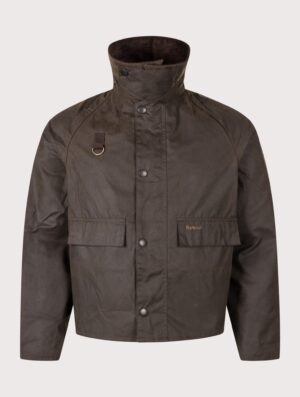Barbour Heritage+ Cropped Spey Wax Jacket (Fits small to size) OL51 Olive