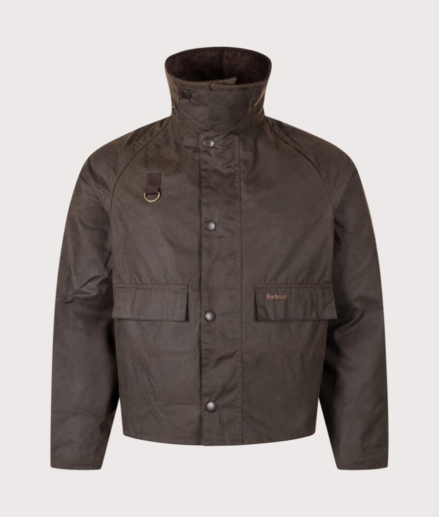 Barbour Heritage+ Cropped Spey Wax Jacket (Fits small to size) OL51 Olive