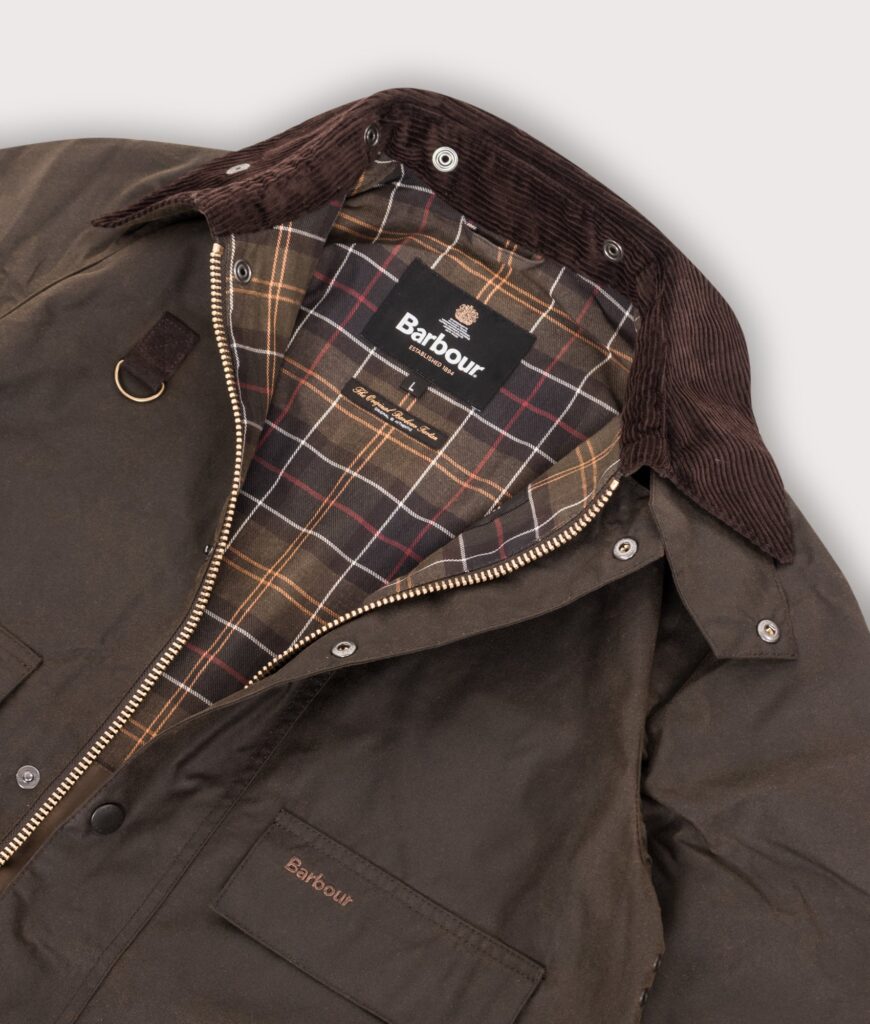Barbour Heritage+ Cropped Spey Wax Jacket (Fits small to size) OL51 Olive