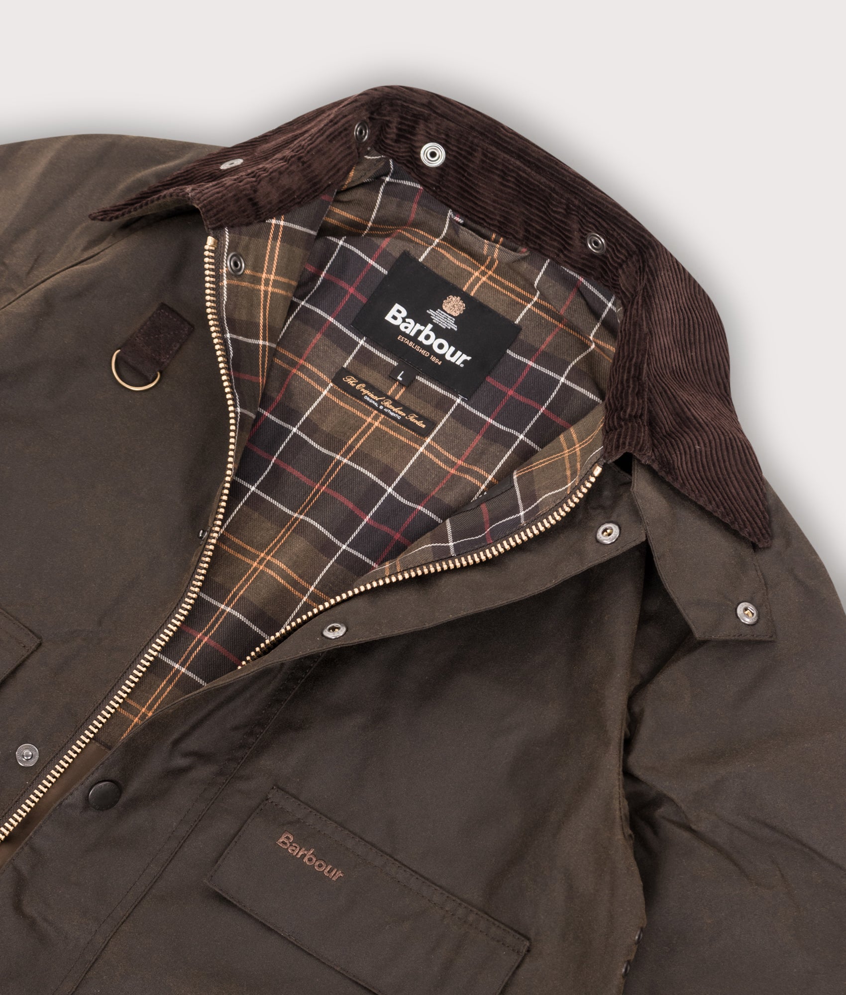 Barbour Heritage+ Cropped Spey Wax Jacket (Fits small to size) OL51 Olive