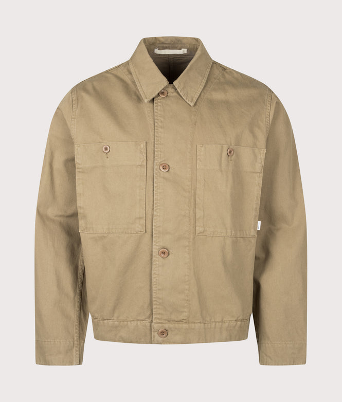Norse Projects Relaxed Fit Arresskov Broken Twill Overshirt 0924 Lead Grey