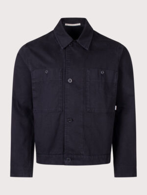 Norse Projects Relaxed Fit Arresskov Broken Twill Overshirt 7004 Dark Navy