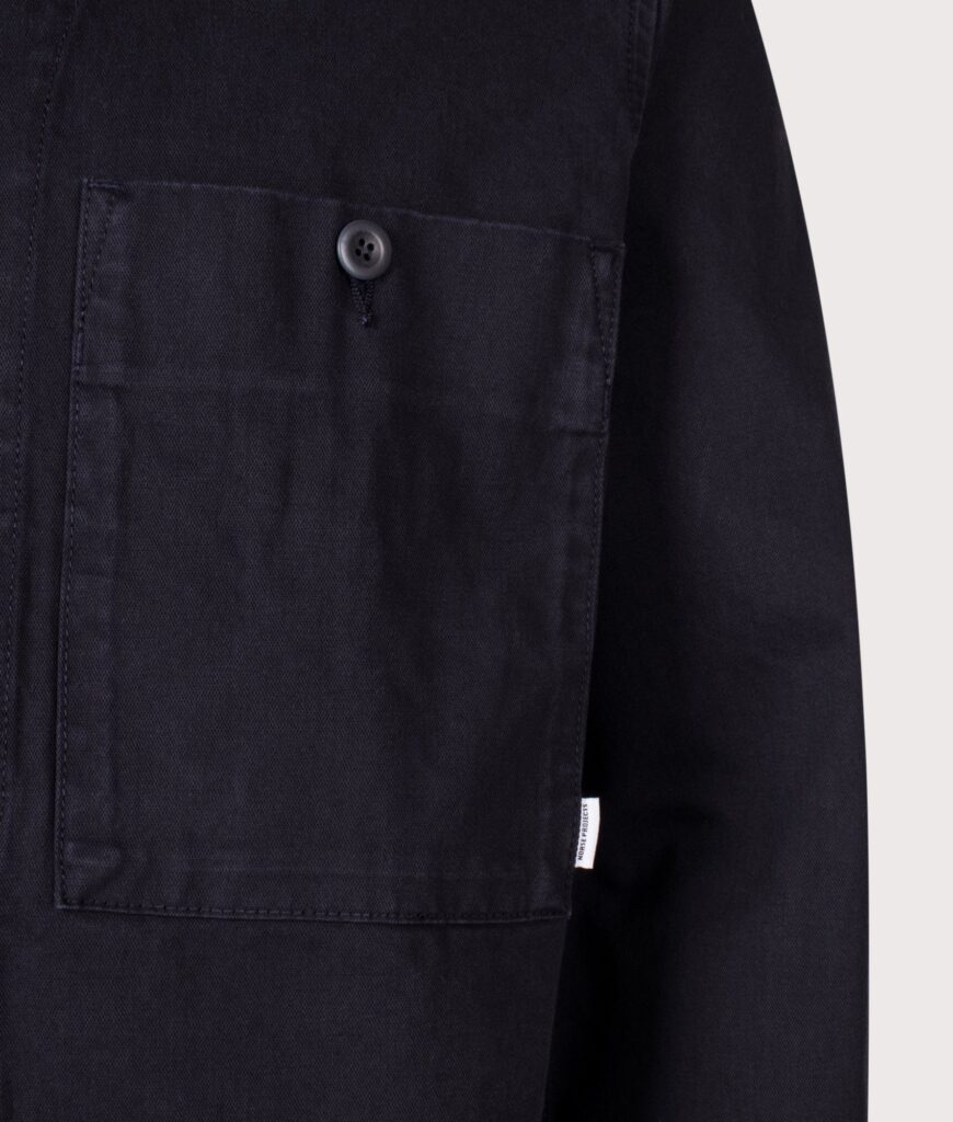 Norse Projects Relaxed Fit Arresskov Broken Twill Overshirt 7004 Dark Navy