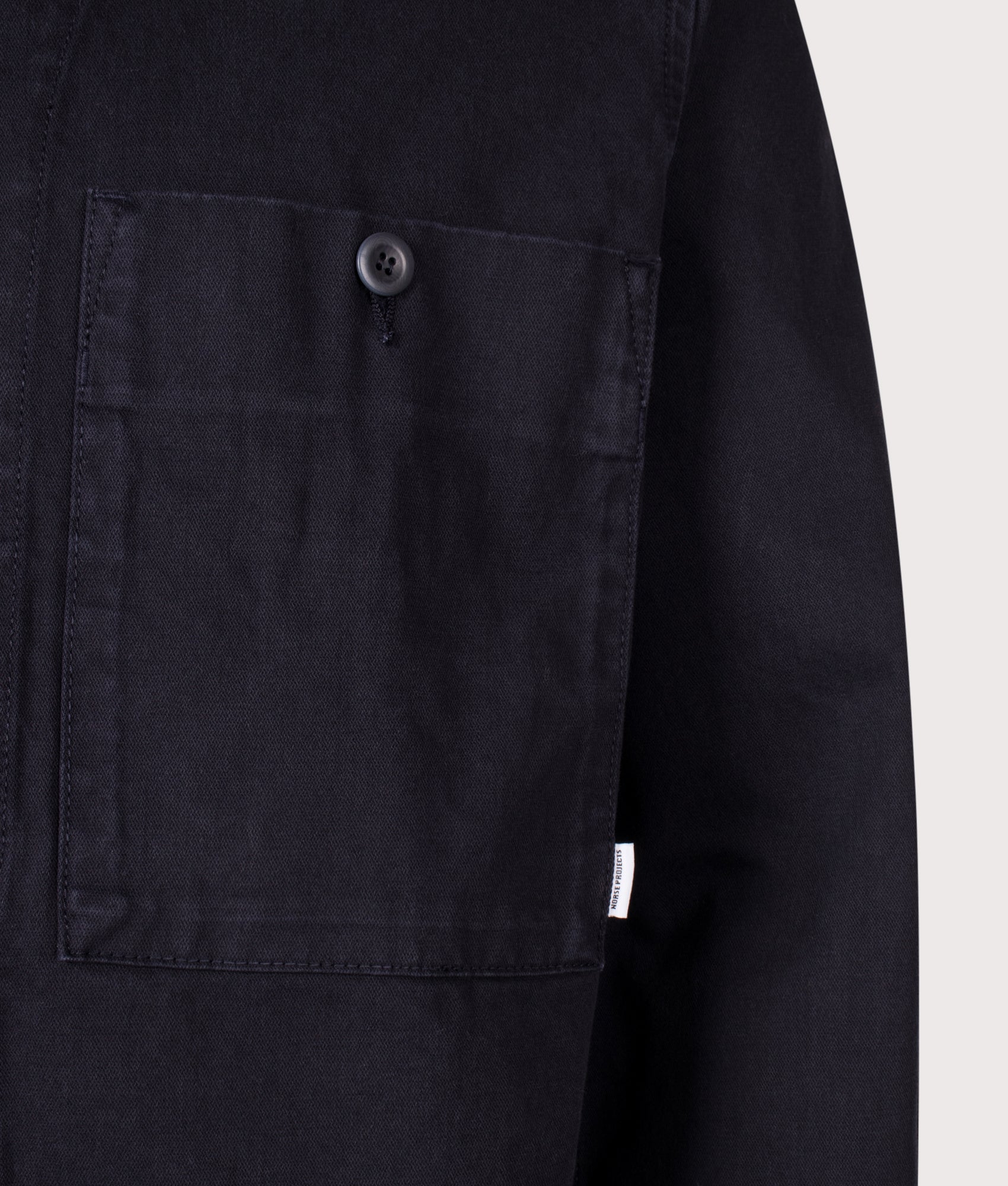 Norse Projects Relaxed Fit Arresskov Broken Twill Overshirt 7004 Dark Navy