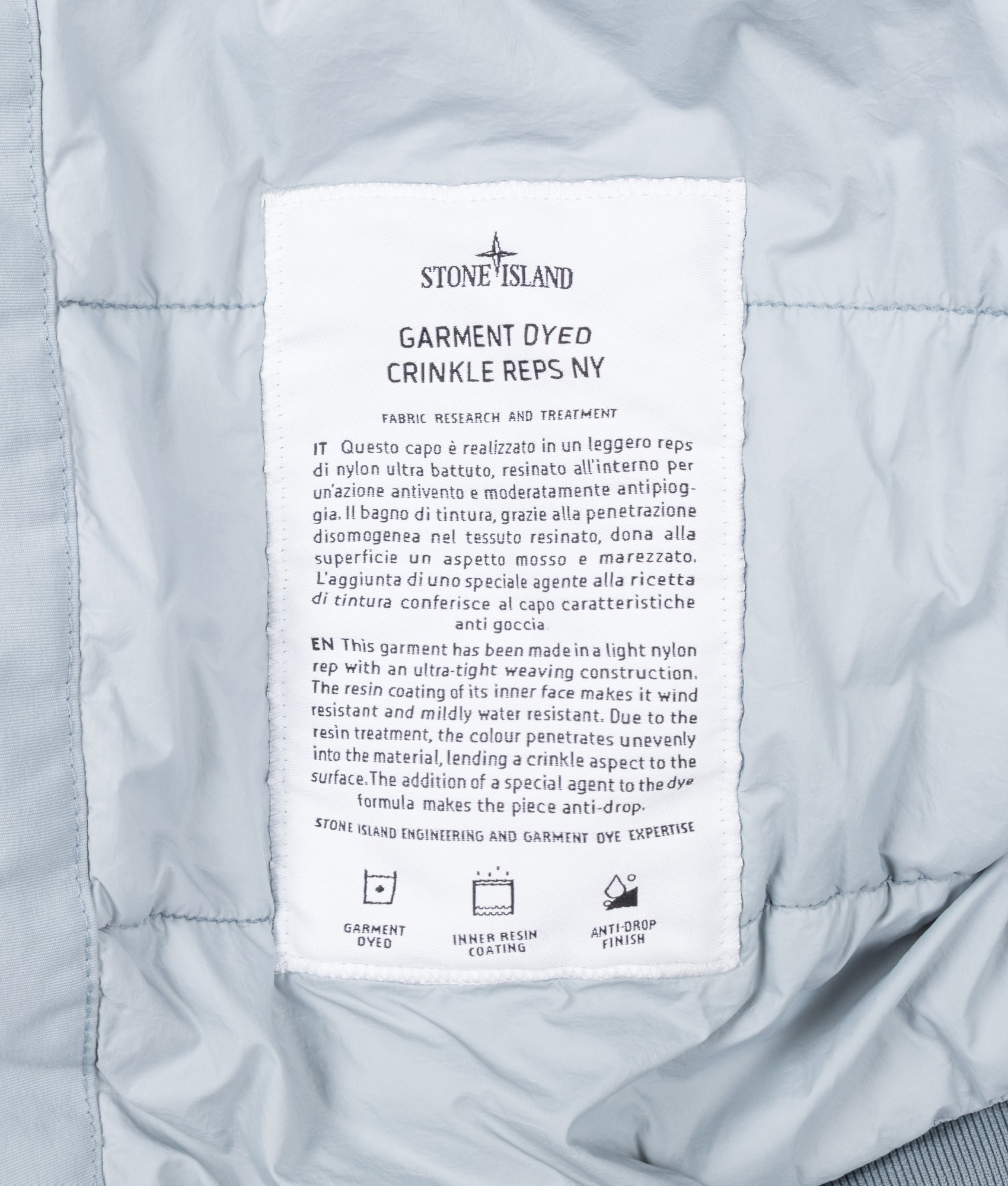 Stone Island Crinkle Reps NY Jacket Ash Grey