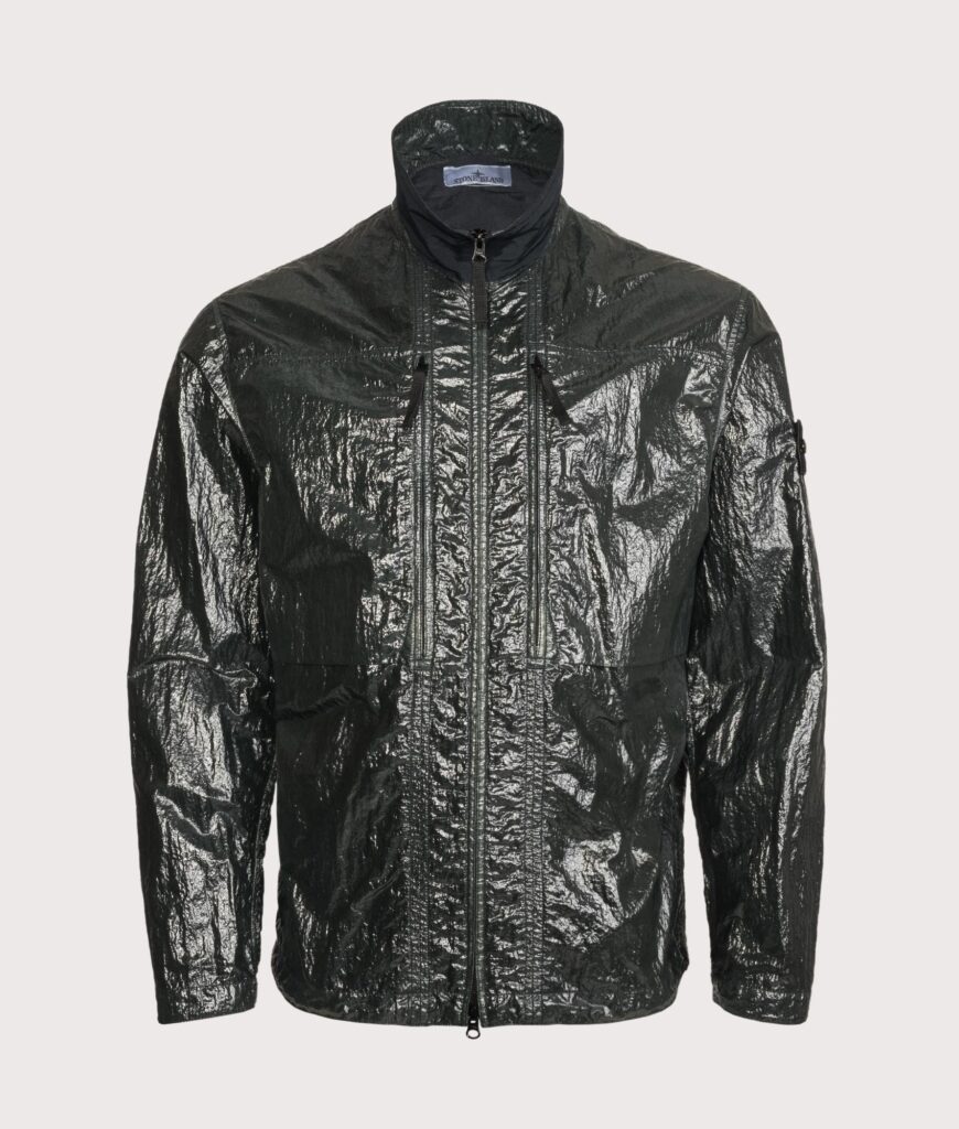 STONE ISLAND Comfort Fit Nylon Lucido Overshirt V005S Dark Green