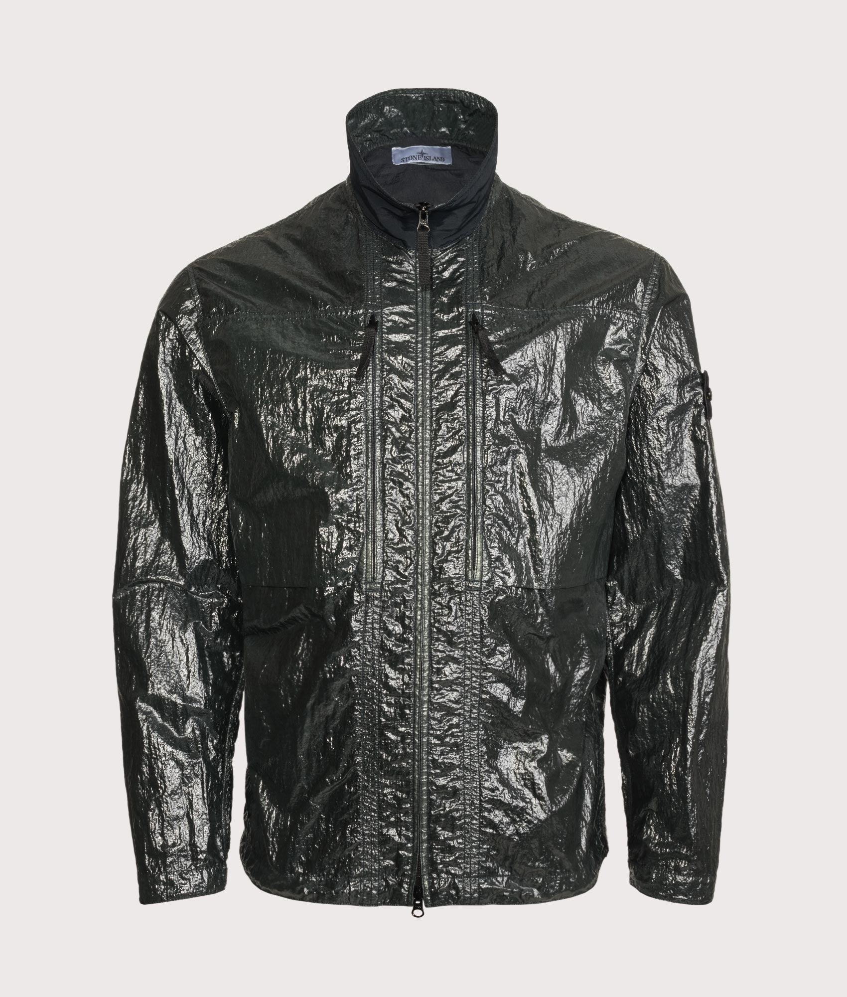 STONE ISLAND Comfort Fit Nylon Lucido Overshirt V005S Dark Green