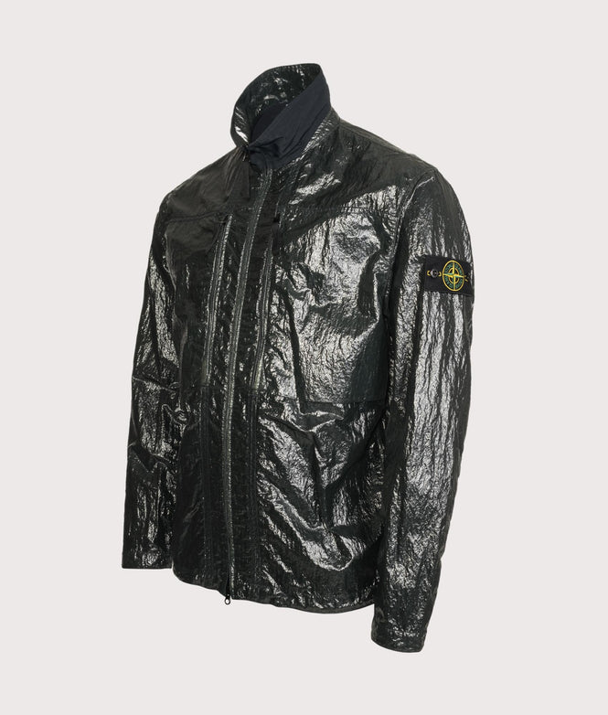 STONE ISLAND Comfort Fit Nylon Lucido Overshirt V005S Dark Green