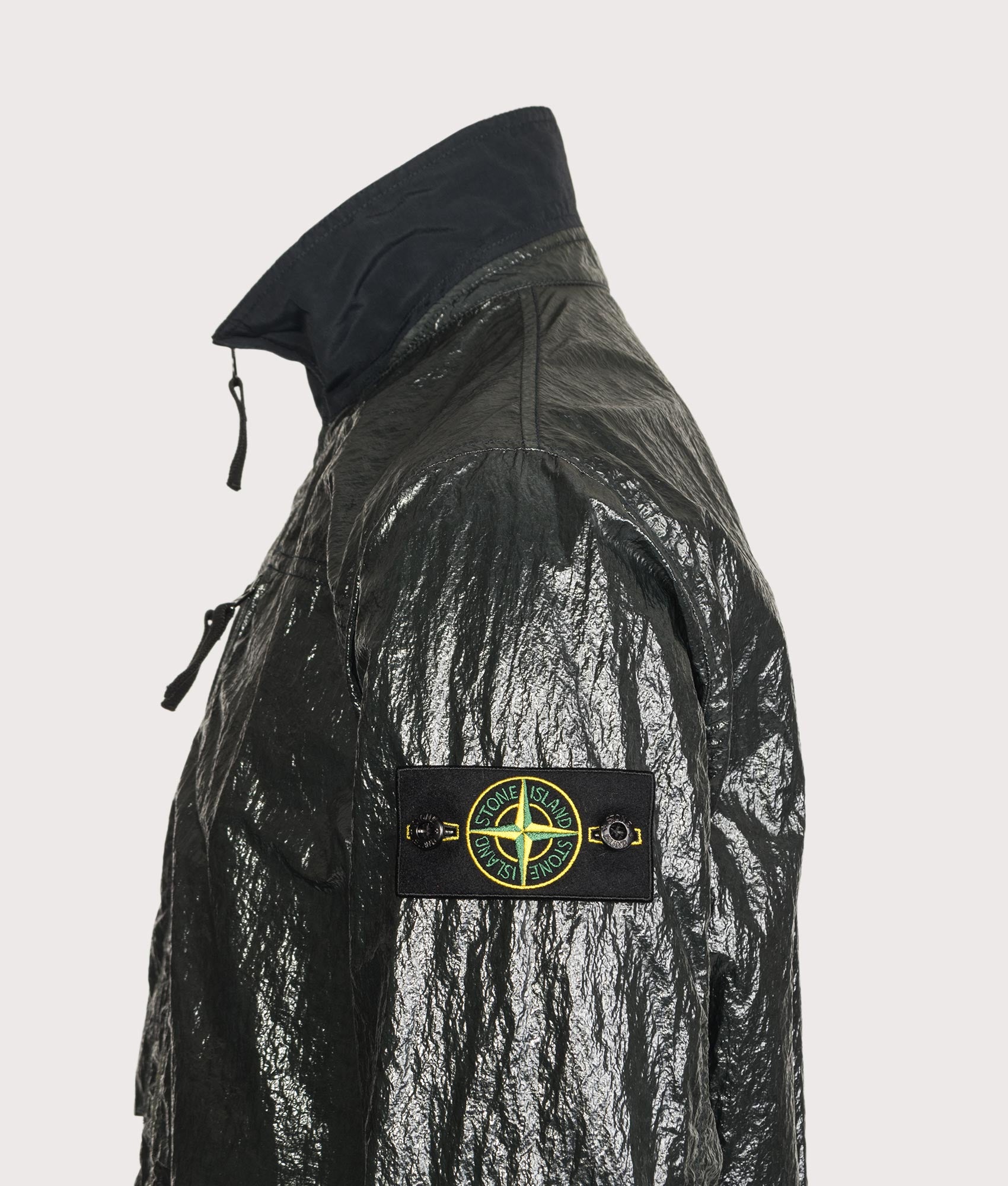 STONE ISLAND Comfort Fit Nylon Lucido Overshirt V005S Dark Green