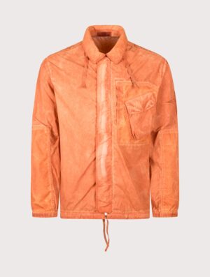 STONE ISLAND Uneven Pigment Dyed Nylon Smerigliato + Nylon Canvas Overshirt Burnt Orange