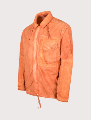 STONE ISLAND Uneven Pigment Dyed Nylon Smerigliato + Nylon Canvas Overshirt Burnt Orange
