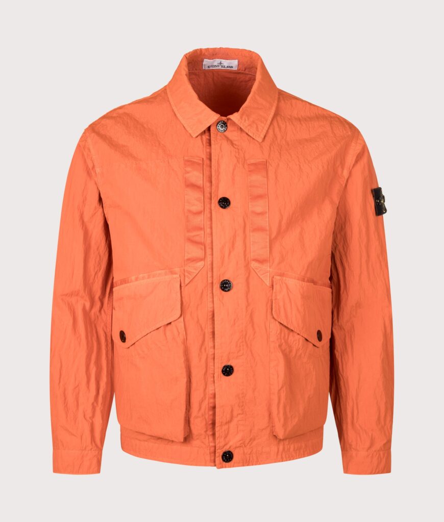 STONE ISLAND Warp Rib Nylon-TC Jacket V003B Burnt Orange