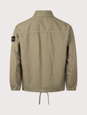 STONE ISLAND Cotton Herringbone Overshirt V005G Military Green
