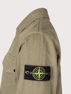 STONE ISLAND Cotton Herringbone Overshirt V005G Military Green