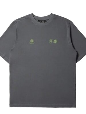 Purple Mountain Observatory Globe S/S Tee Storm Grey / Green Logo