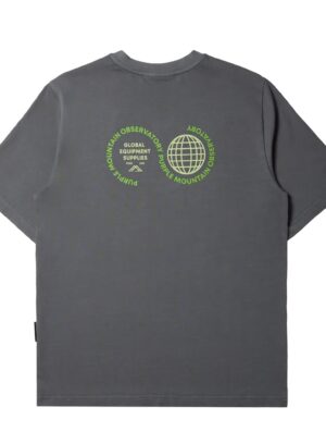 Purple Mountain Observatory Globe S/S Tee Storm Grey / Green Logo