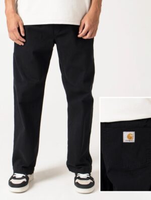 Carhartt WIP Relaxed Fit Floyde Pants 89GD Black - Image 1