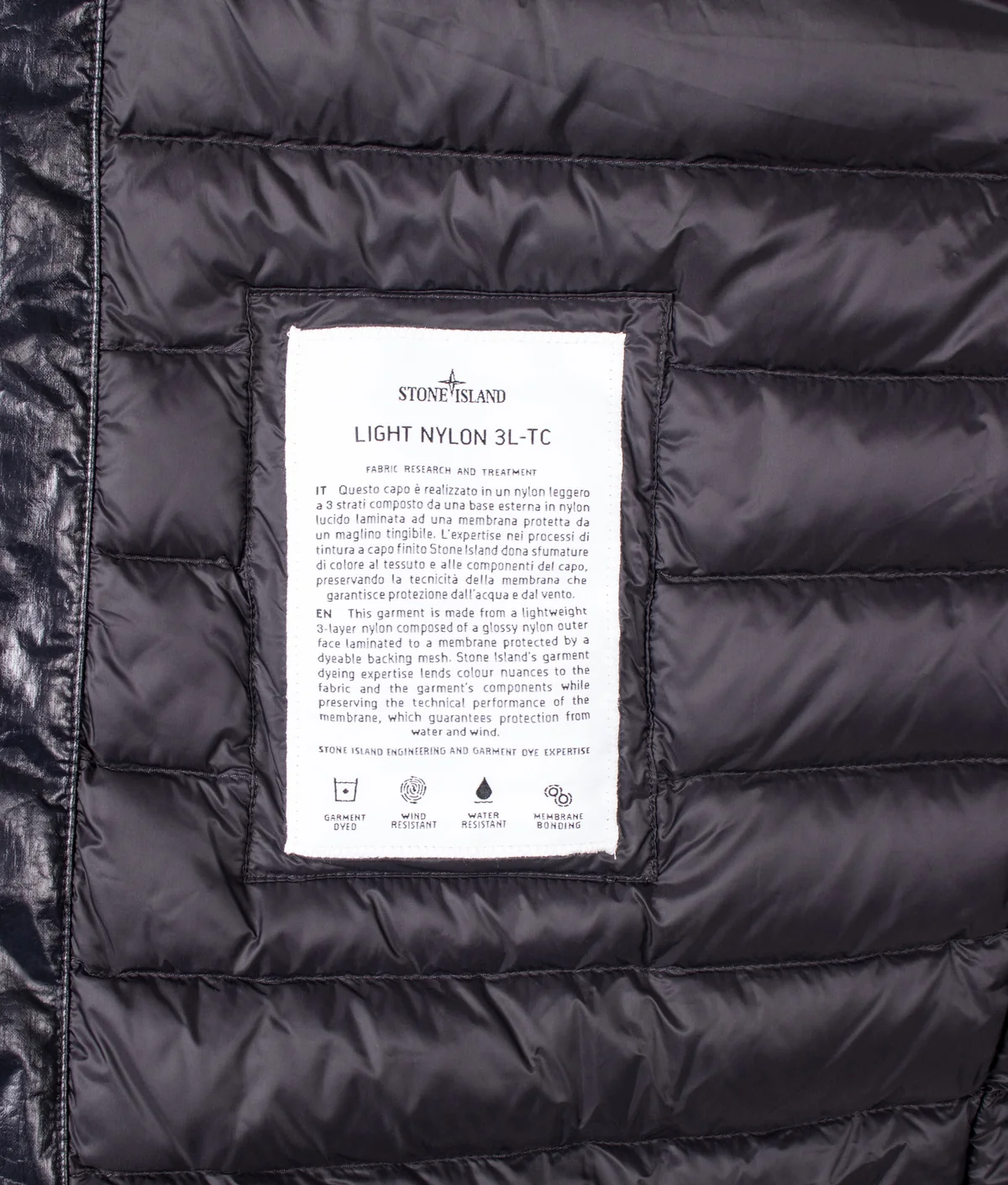 STONE ISLAND Light Nylon 3L-TC Down Jacket V0029 Black
