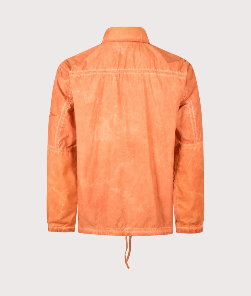 STONE ISLAND Uneven Pigment Dyed Nylon Smerigliato + Nylon Canvas Overshirt Burnt Orange