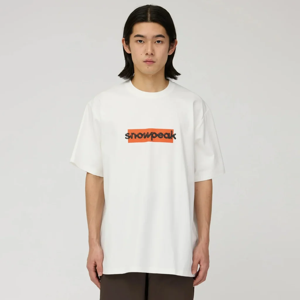 Snow Peak Reflective Typography T-Shirt Off White