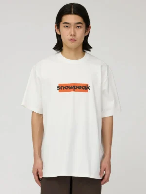 Snow Peak Reflective Typography T-Shirt Off White