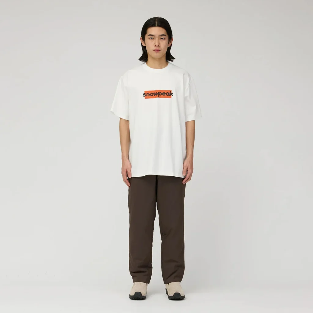 Snow Peak Reflective Typography T-Shirt Off White