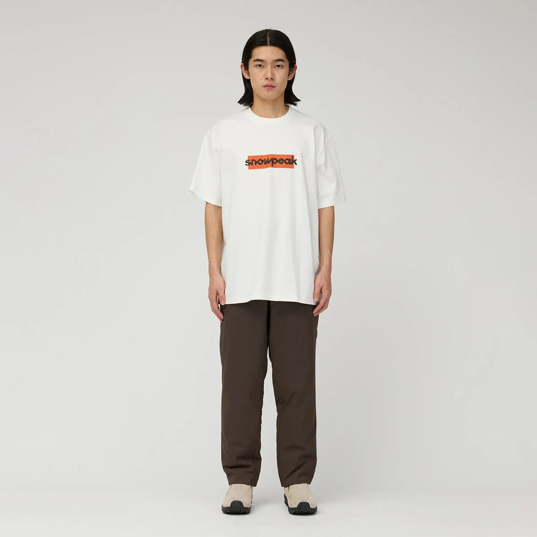 Snow Peak Reflective Typography T-Shirt Off White