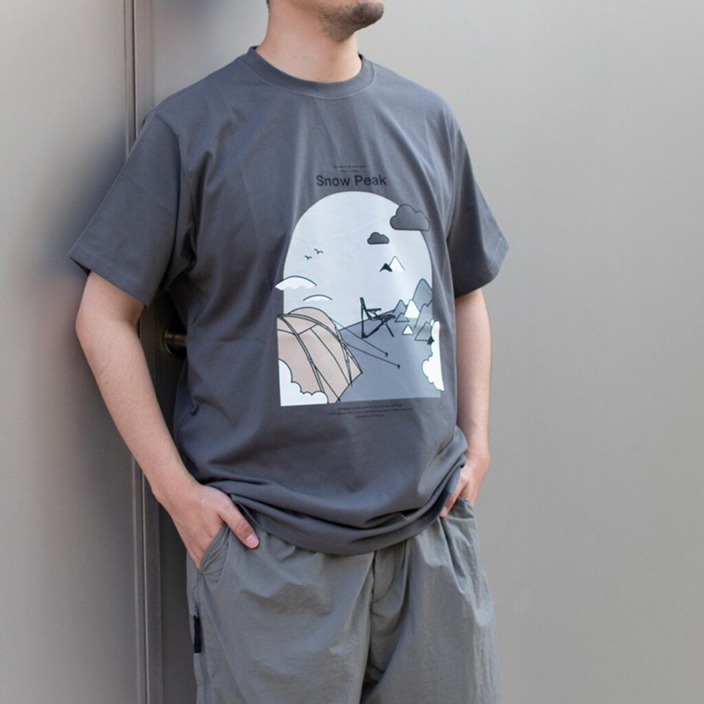 Snow Peak Camping Graphic T-Shirt Grey