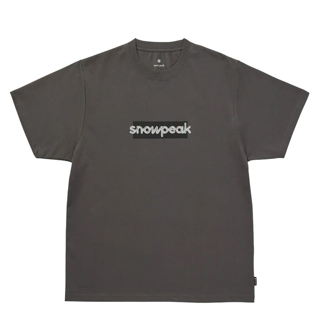 Snow Peak Reflective Typography T-Shirt Charcoal