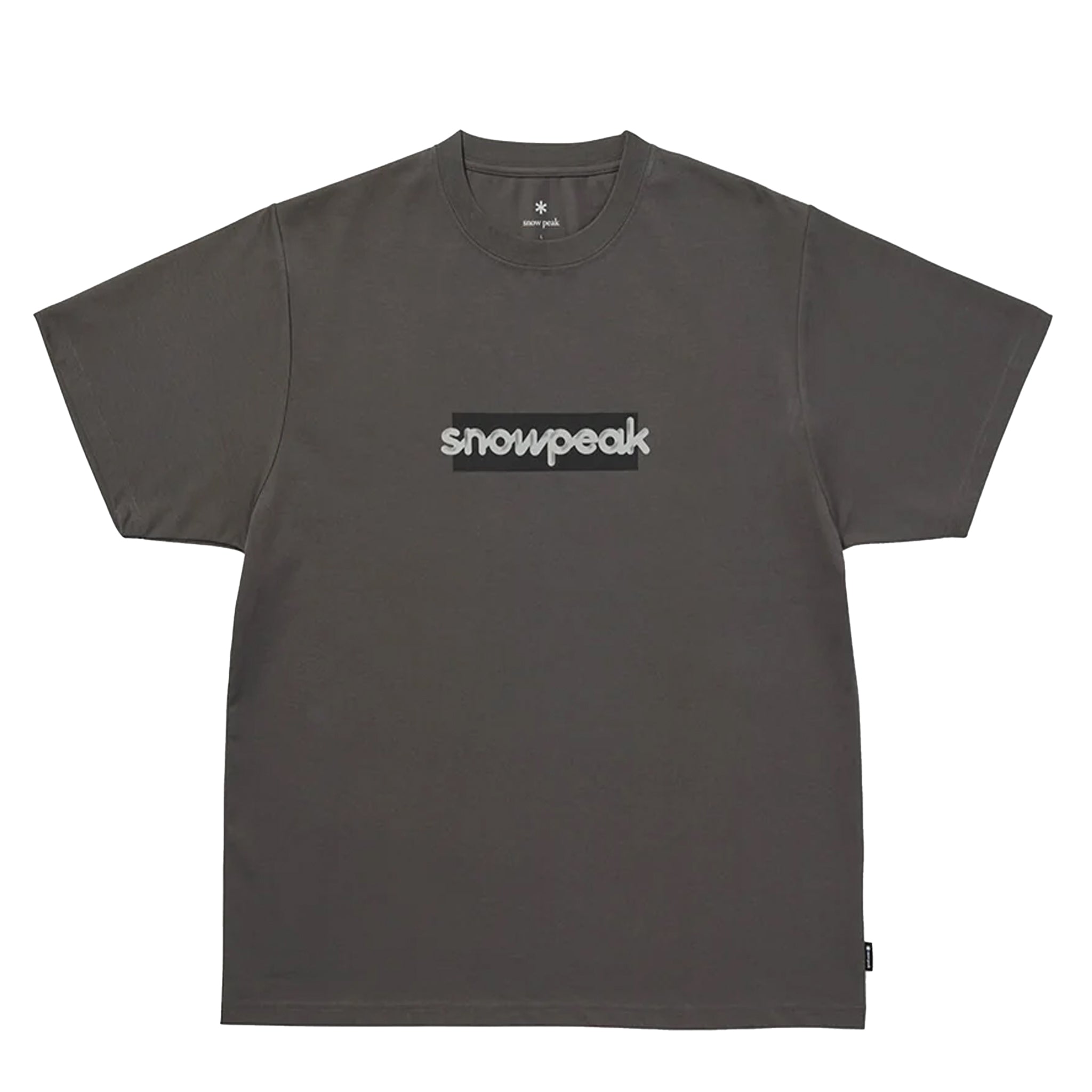 Snow Peak Reflective Typography T-Shirt Charcoal